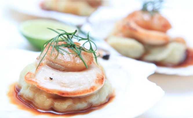 Seminyak Bali restaurants: Seafood Circus seared scallops