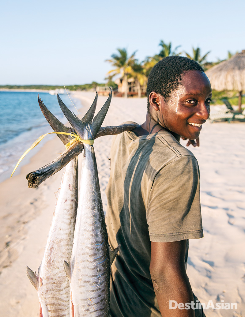 An islander with the day's catch