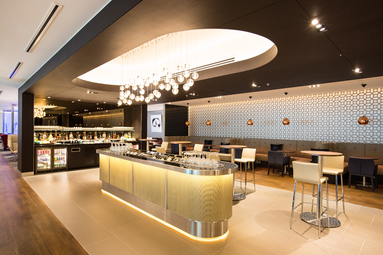 A selection of wine and other beverages is available at the new lounge.