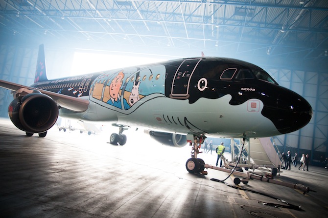 The new livery marks the first time that the legacy of Hergé, the creator of Tintin, has been translated onto the fuselage of a plane. 