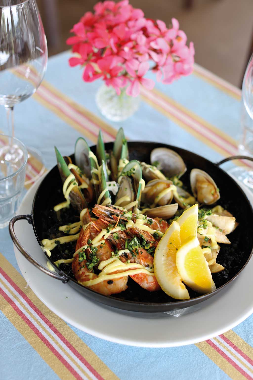Seafood paella at Casita Miro.