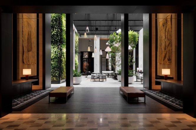 Inside the lobby of Capella Sydney.