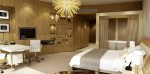 A guest room at the Capital Gate Hotel.