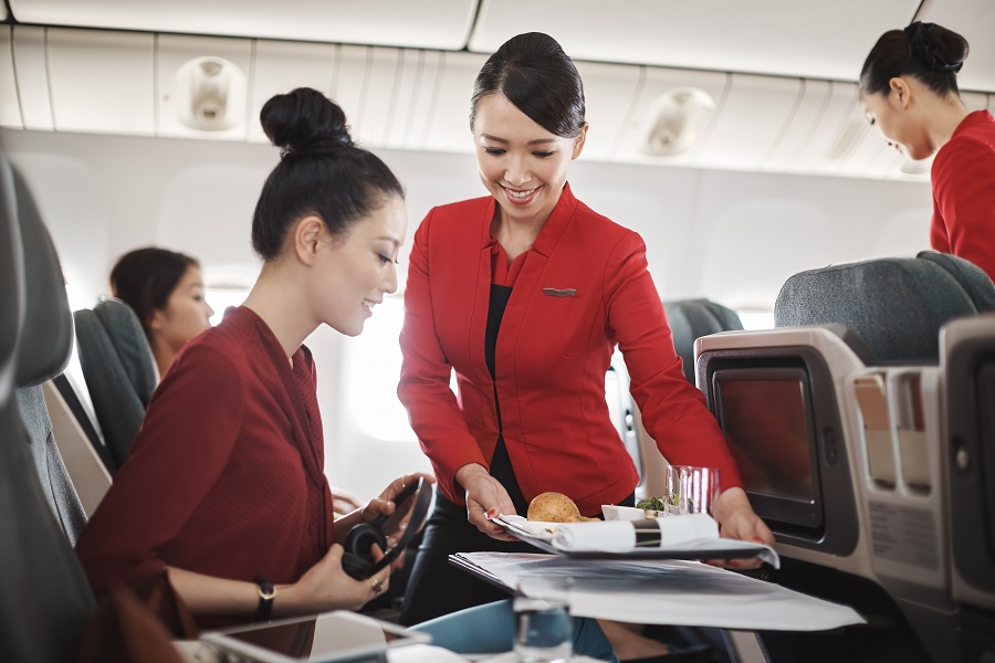Inflight service maintains Dragon's Chinese cuisine.