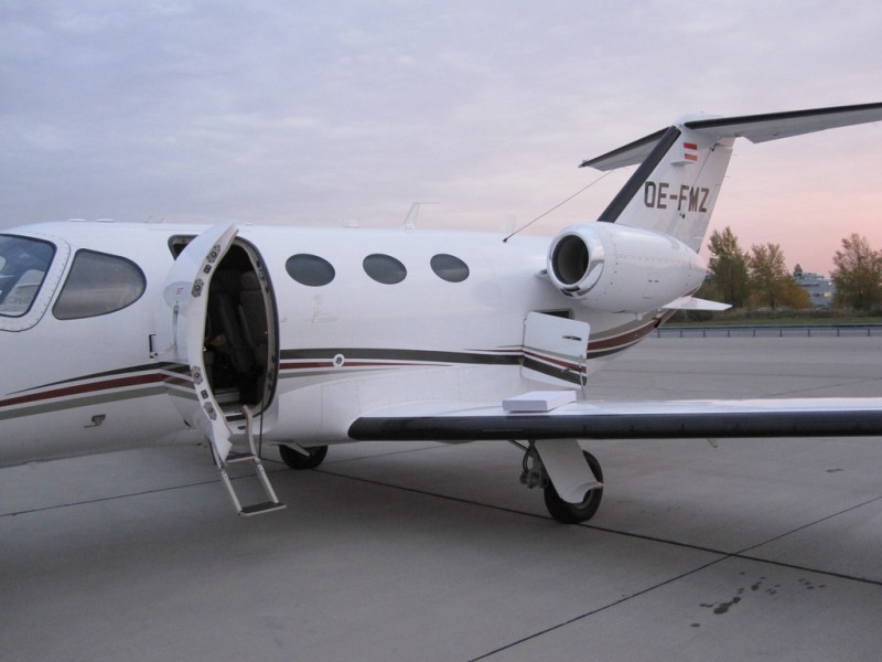 The service is operated by a Cessna Citation Mustang aircraft (photo courtesy of Flightlog).
