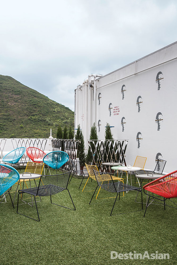 A rooftop terrace at the Ovolo Southside hotel.