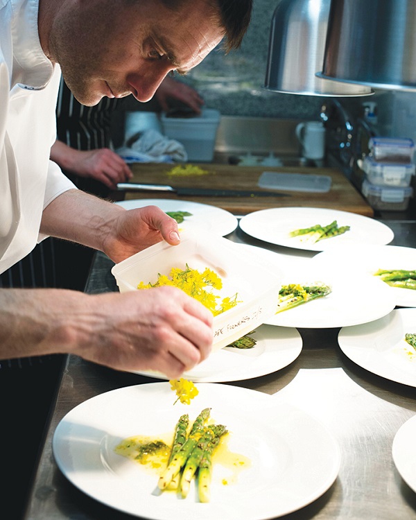 Ruairi de Blacam working his magic with local ingredients in the kitchen of his Inis Meain Restaurant.