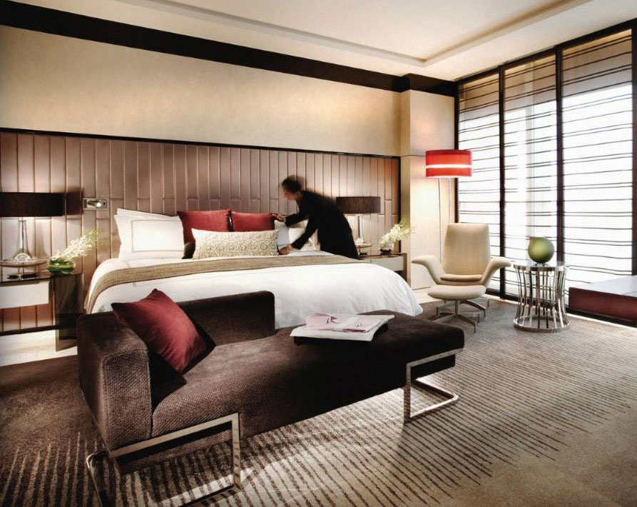 The sleek guest rooms are well equipped  with items such as iPod docks, 46-inch TVs, hypoallergenic pillows.