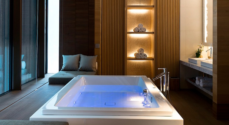 Whirl-baths are standard in some of the treatment rooms at The Chedi Andermatt.