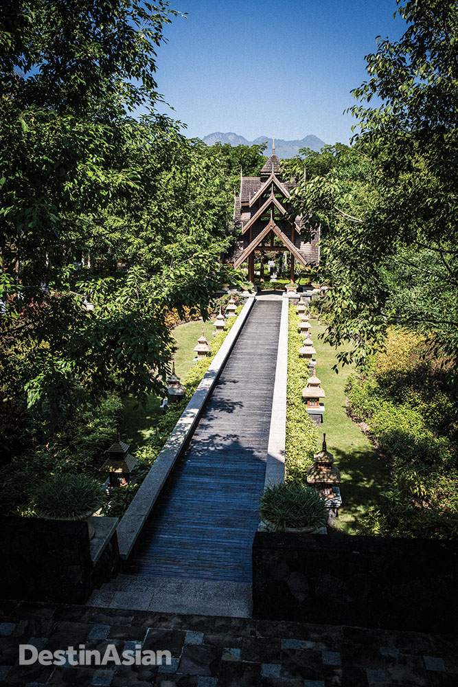A garden pavilion at the Anantara Xishuangbanna recalls the architecture of northern Thailand's Lanna kingdom, which once ruled this region.