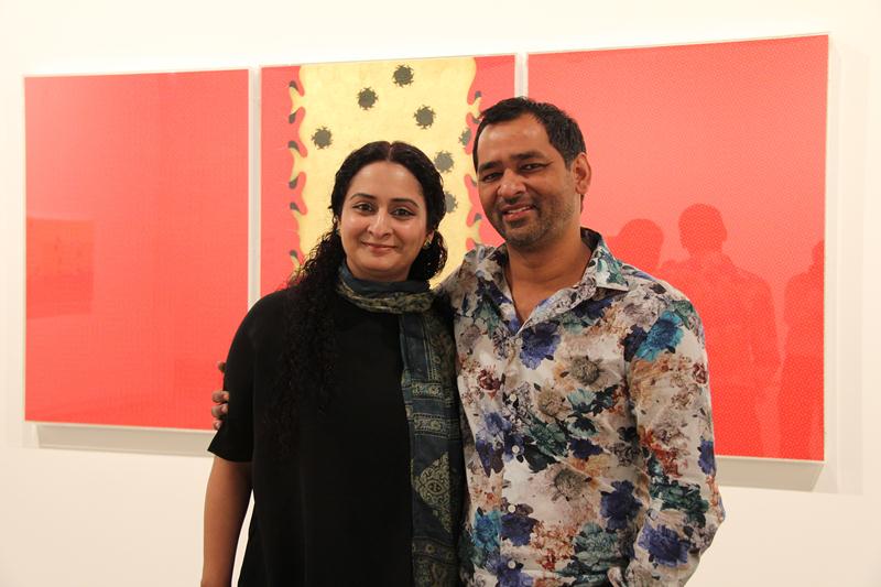 Artist Aisha Khalid at the Gallery Isabelle van den Eynde.