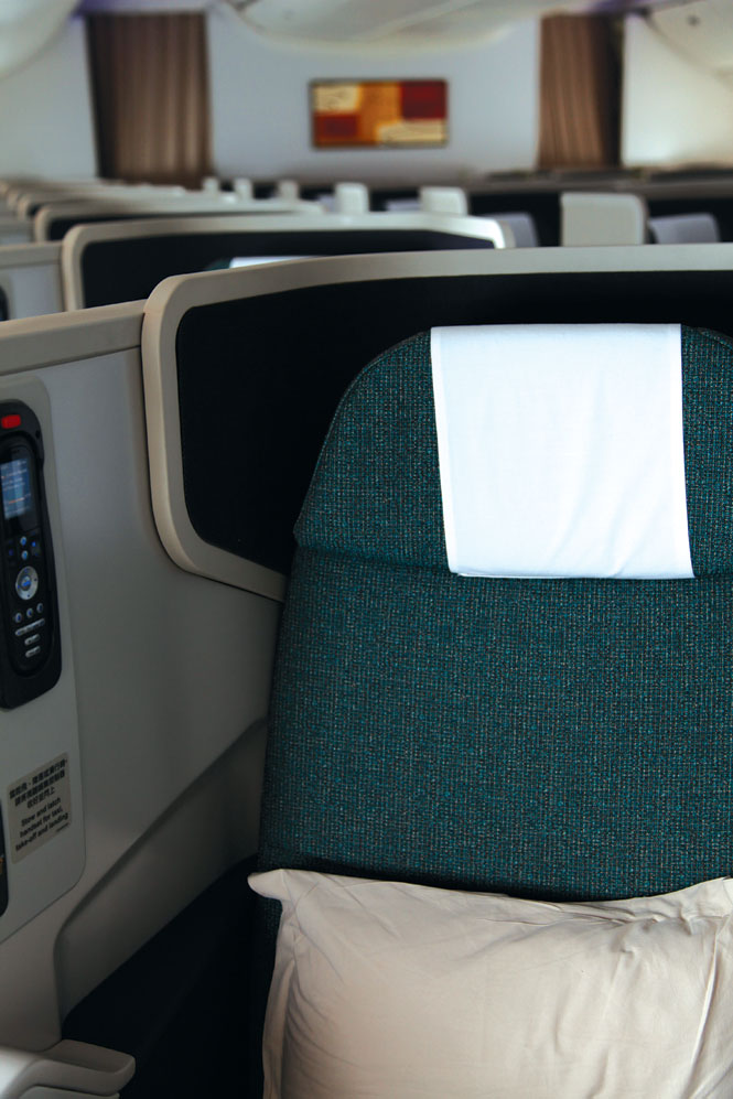 A new Cathay Pacific business-class seat.