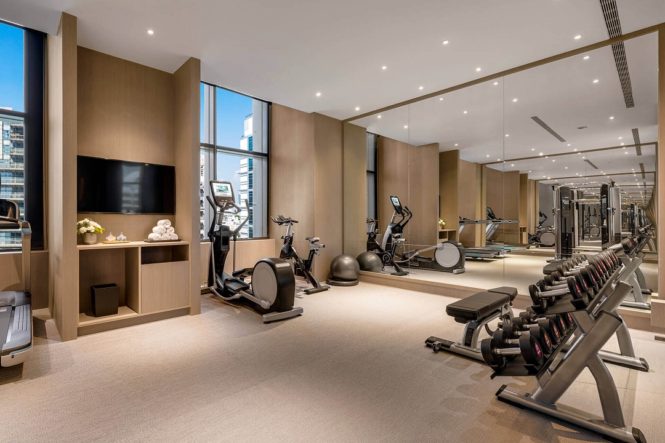 The sixth-floor gym at InterContinental Kaohsiung.