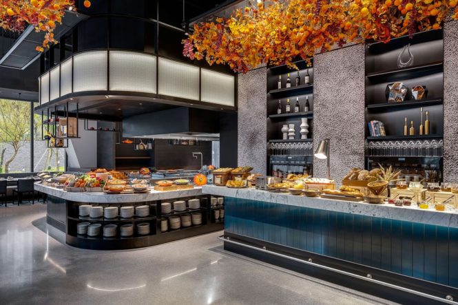 A breakfast spread at Seeds, the hotel’s all-day dining venue.