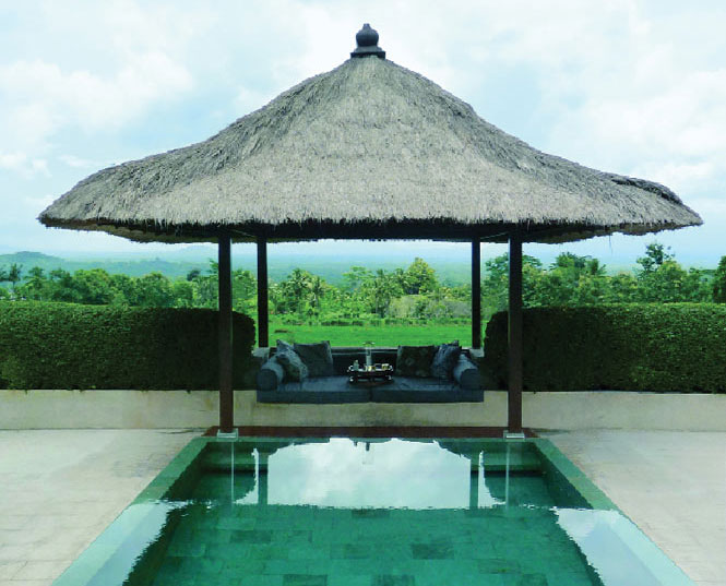 The terrace of one of Amanjiwo’s pool villas.