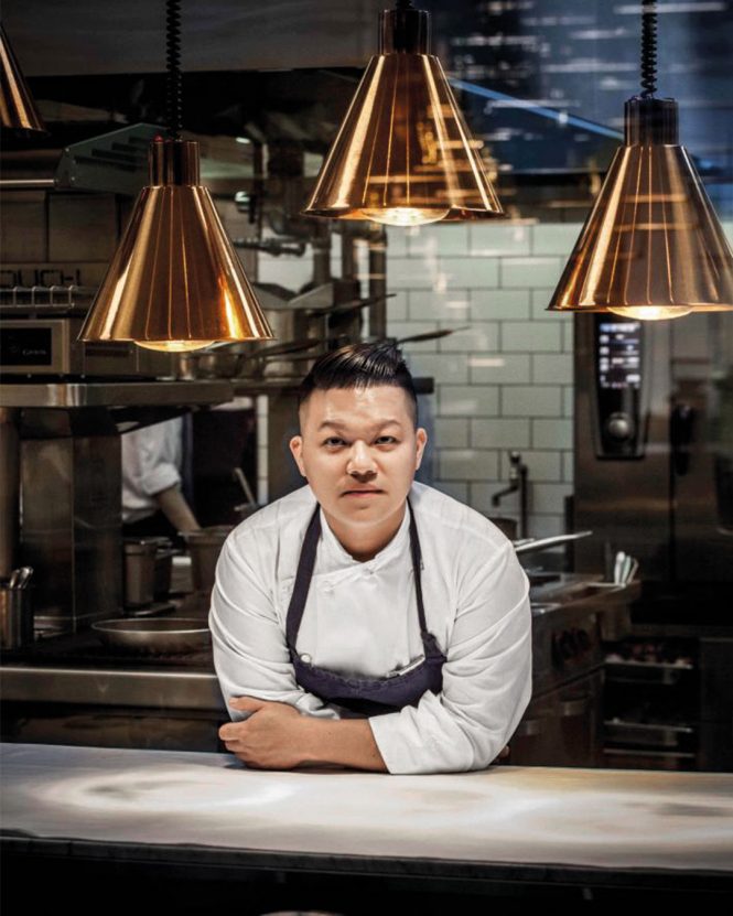 Chef Kai Ho in the kitchen at his Michelin-starred venue Taïrroir in Neihu.