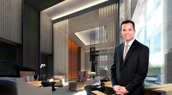 General manager Klaus Woizik in the lobby of Keraton at the Plaza luxury hotel in Jakarta..