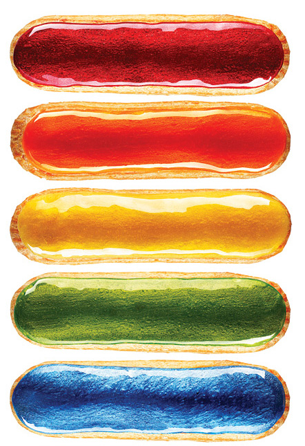 Rainbow-hued treats at L'éclair de Génie.