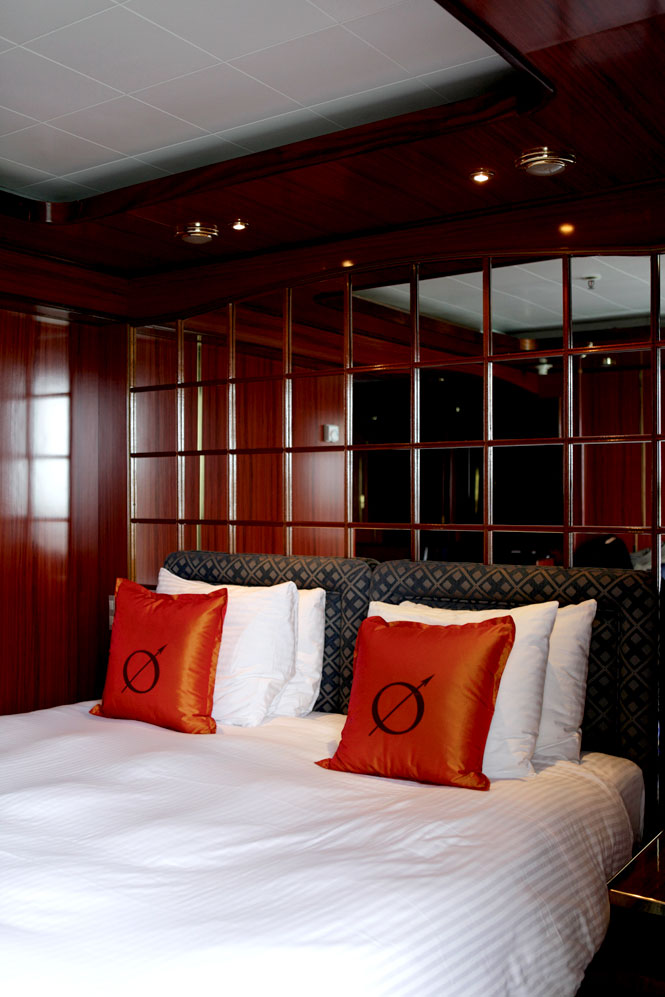 The Orion II’s 50 suites are appointed for seagoing luxury, complete with plush beds, separate sitting areas, and in some cases, balconies.