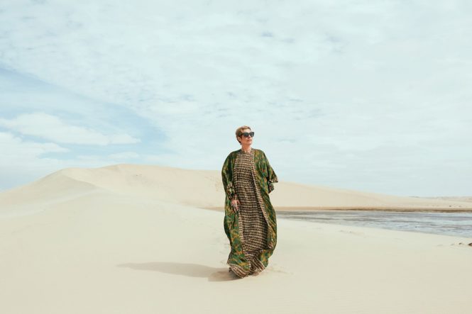 Designer Norya Nemiche modeling one of her creations.