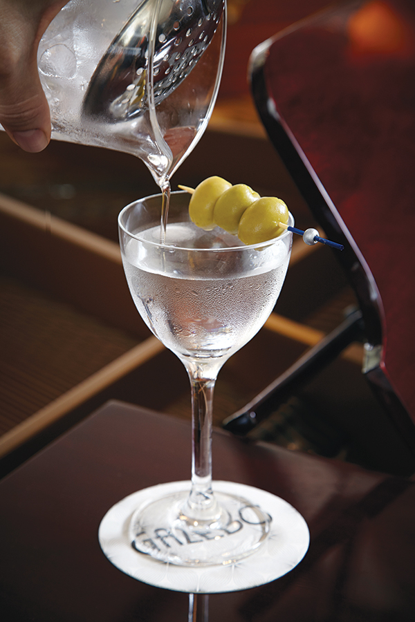 A perfectly poured martini at Gazebo.
