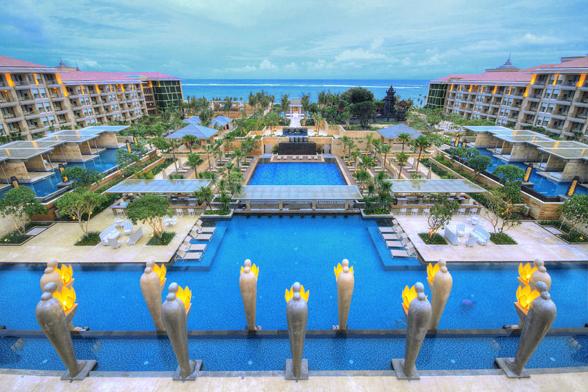 The Mulia Resort and Spa spans 30 hectares in Nusa Dua.