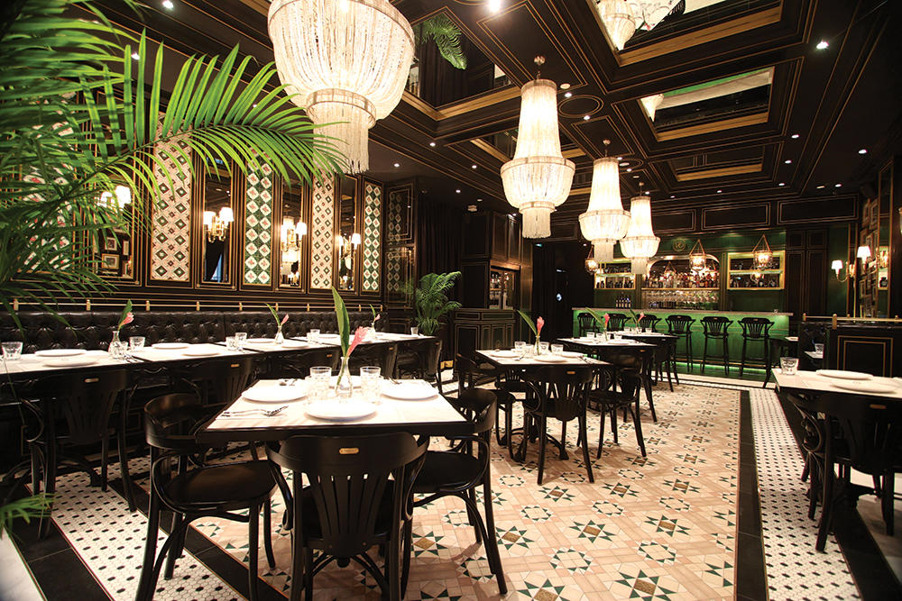 Peranakan tiles accent the National Kitchen's main dining room.