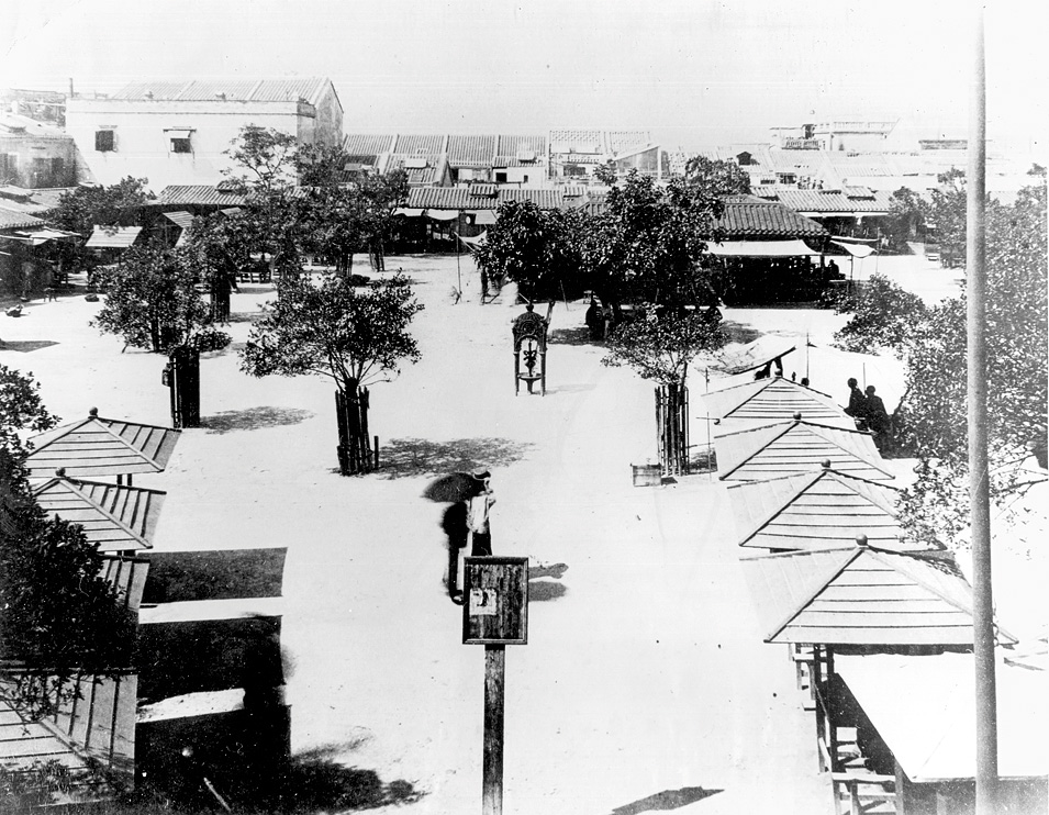 Tai Tat Tei, the future site of Hollywood Road Park, as it looked circa 1930.