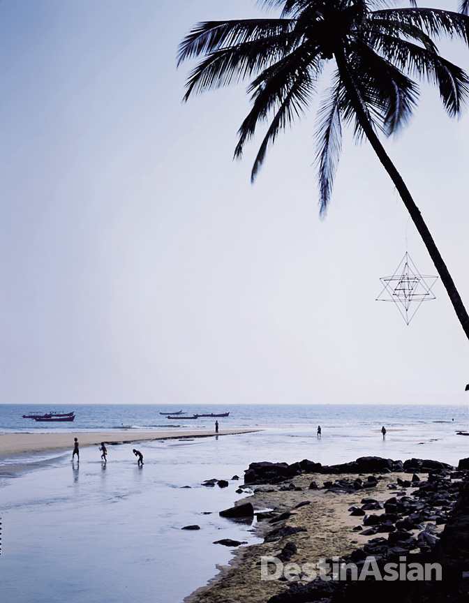 A quiet morning on Baga Beach, at the upper reaches of North Goa's busiest beach strip.