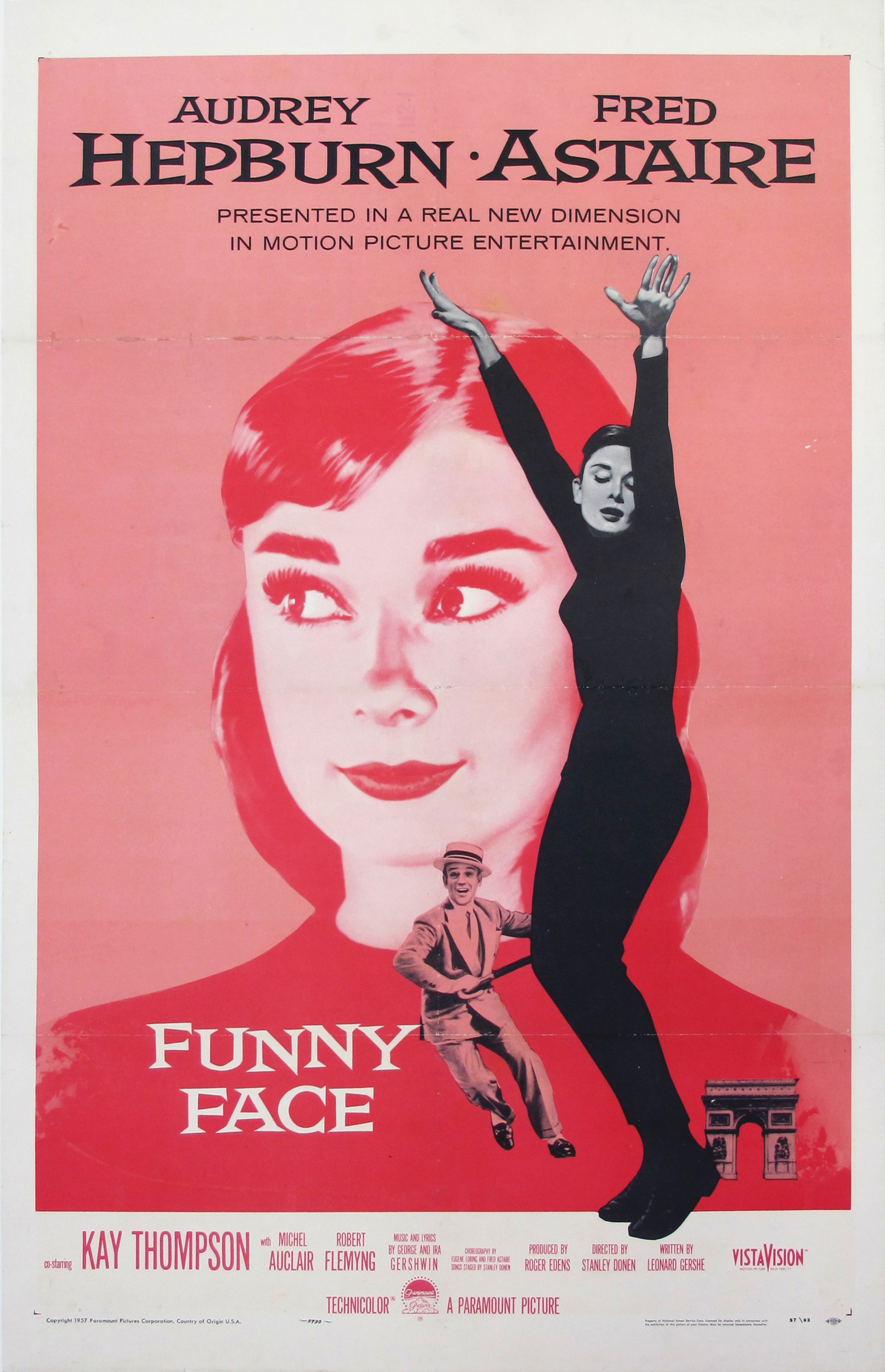 A film poster from when Audrey Hepburn starred in Funny Face in 1957.