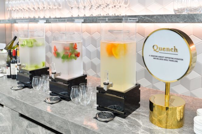 Healthy infused drinks at the Quench hydration station.