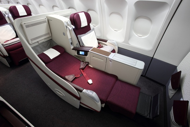 The new fully flat A330 Business class seat.