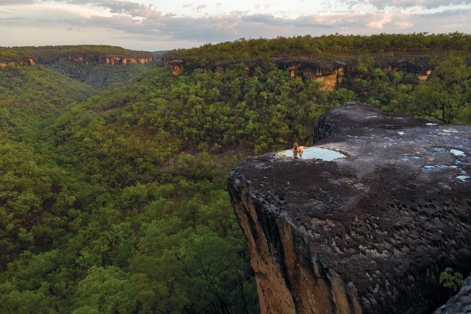 A cliff-side rock pool at Jarramali Rock Art Tours’ remote camp. (Photo courtesy of Tourism Tropical North Queensland)