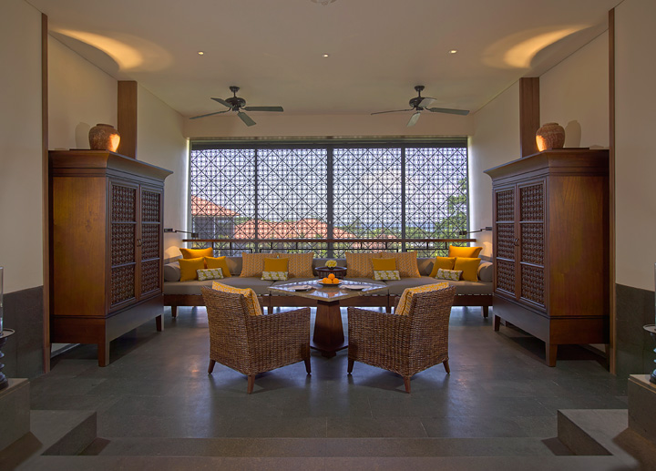 One of the resort's luxe touches is the lattice screens.