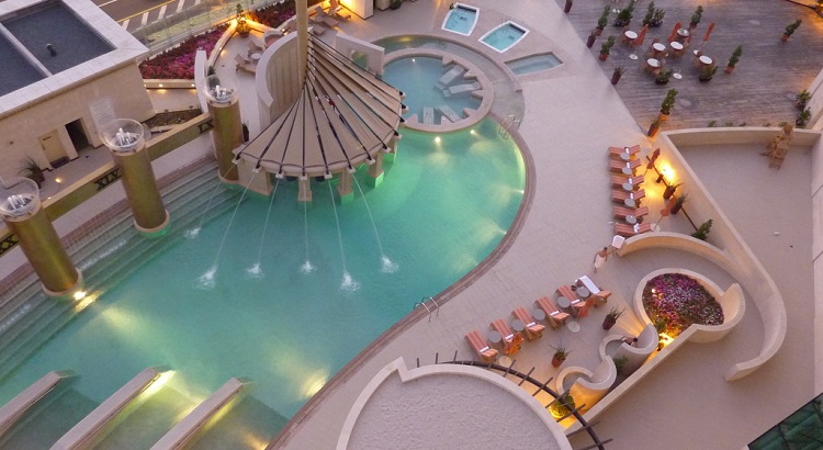 The pool at Raffles Dubai.