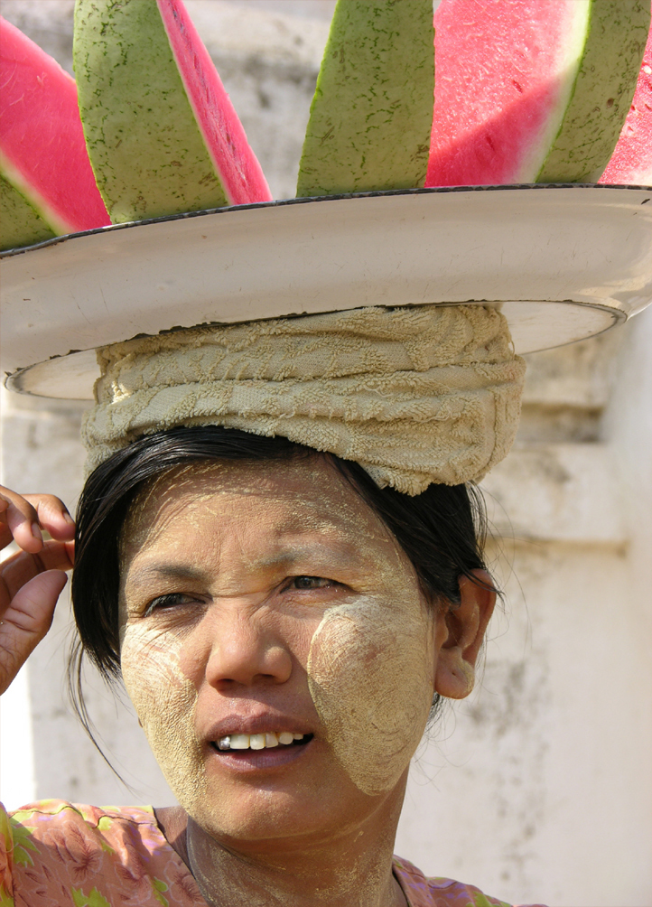 Watermelon lady, Myanmar.