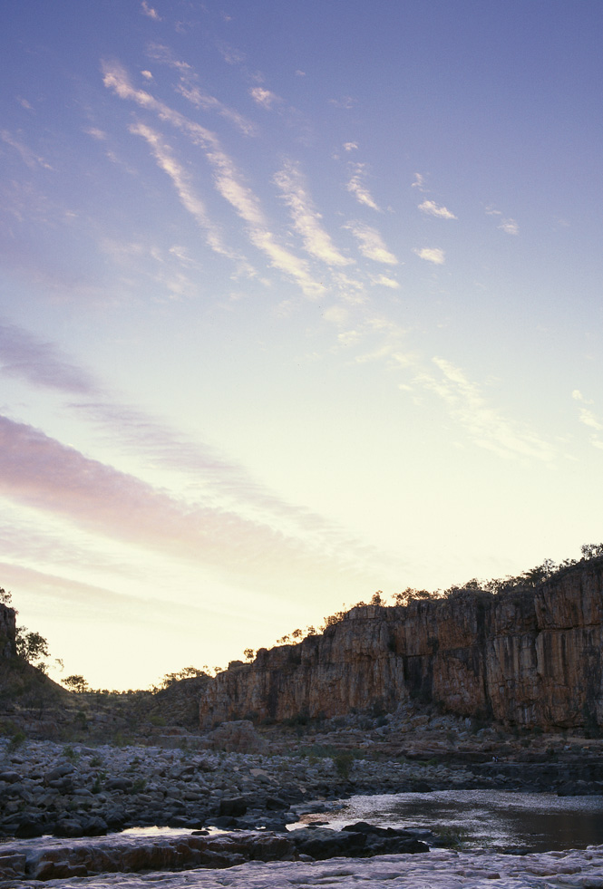 Nitmiluk Gorge, a maze of waterways and weather-sculpted sandstone bluffs near the township of Katherine.
