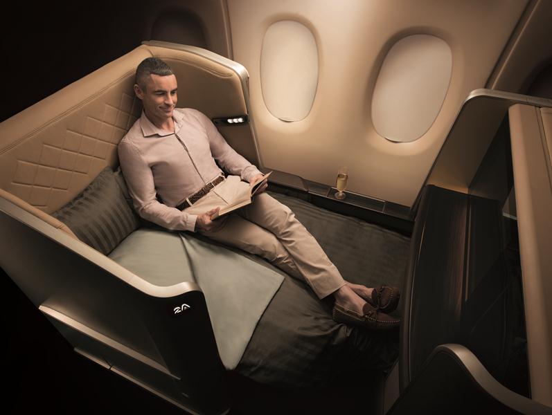 The new first-class seats are the industry's widest.