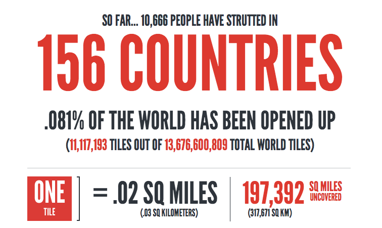 156 countries have been explored with Strut.