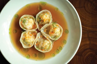 Shrimp Dumplings in Ginger Broth