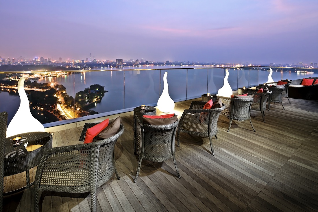 Catch views of West Lake from Summit Lounge's rooftop.