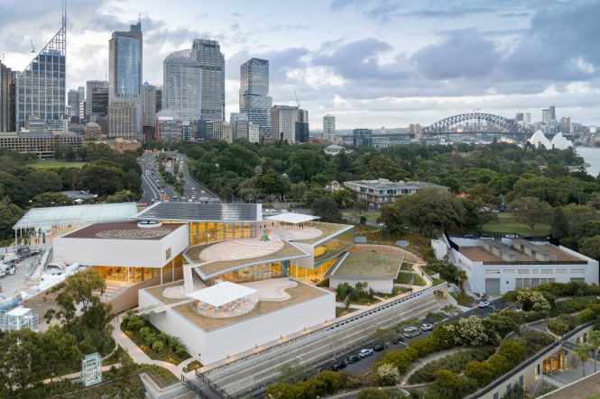 An aerial view of the Art Gallery of New South Wales’ new SANAA-designed building.