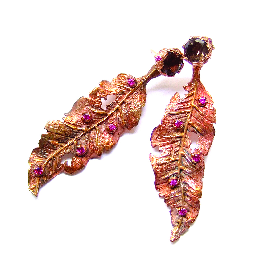 Garnet studded earrings from Choo Yilin's Tree collection.