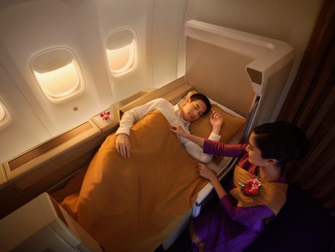 Comfortable lie-flat beds are a feature of Royal First class.