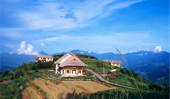 Topas Ecolodge features sweeping views of the Sapa highlands.