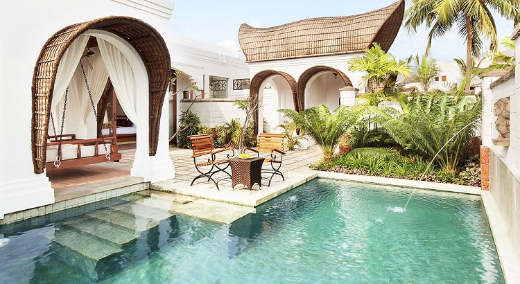A plunge pool at one of the resort's villas.