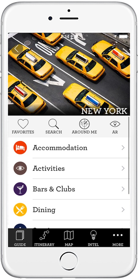 The app lists spots selected by Luxe's editors across a variety of categories.
