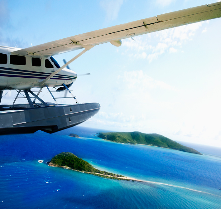 The hotel offers seaplane and helicopter tours.