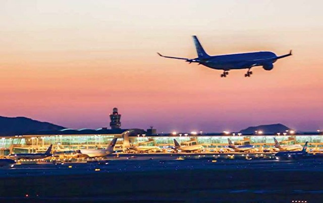 Sunset over Incheon International Airport