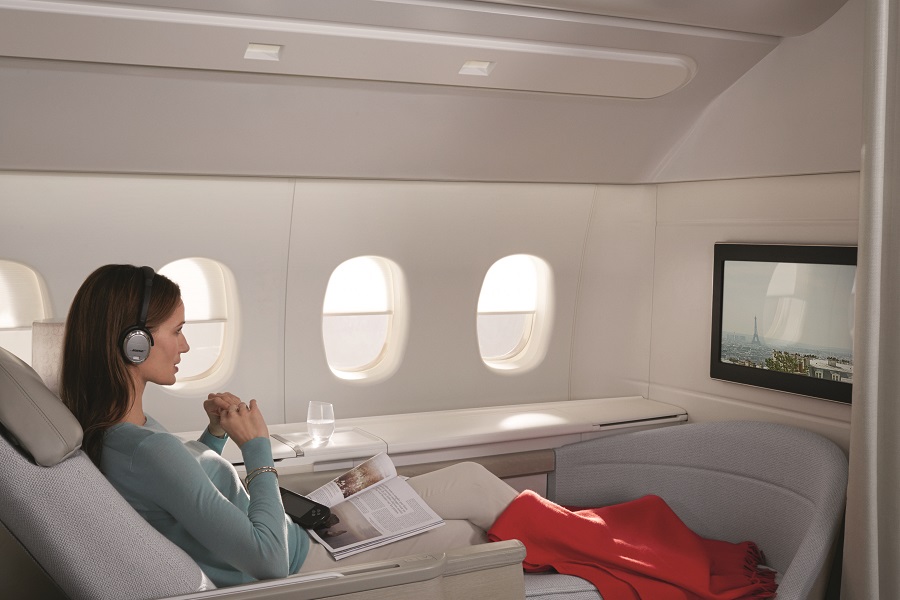 Air France's La Premiere class, the airline's first class cabin, offers passengers maximum comfort.